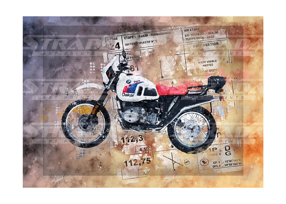 BMW R100GS Paris Dakar – Strada Art Prints