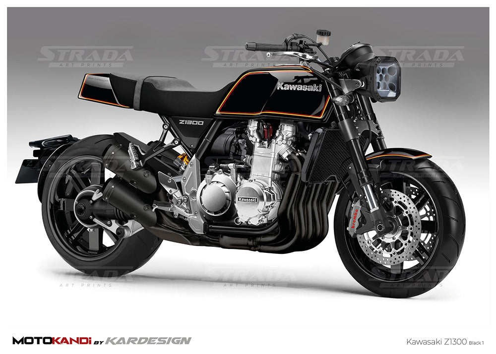 Kawasaki Z1300 black 1 – Strada Art Prints
