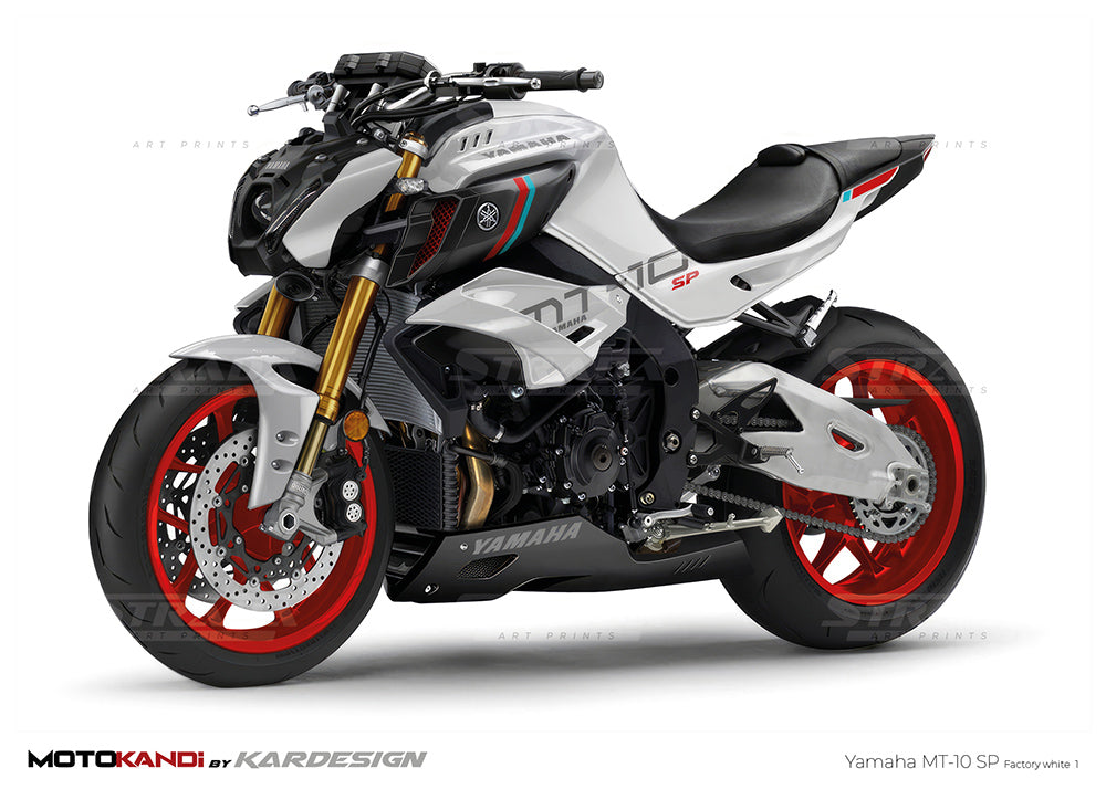 Yamaha MT-10 SP Factory white 1 – Strada Art Prints
