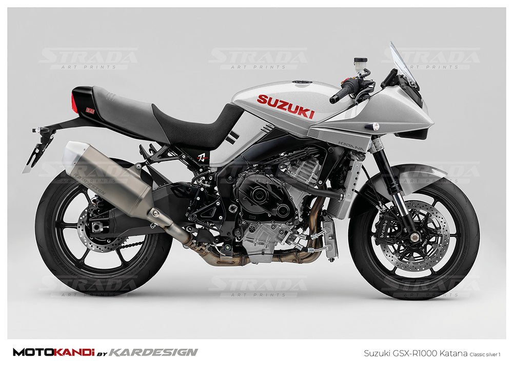Suzuki GSX-R1000 Katana Classic silver 1 – Strada Art Prints