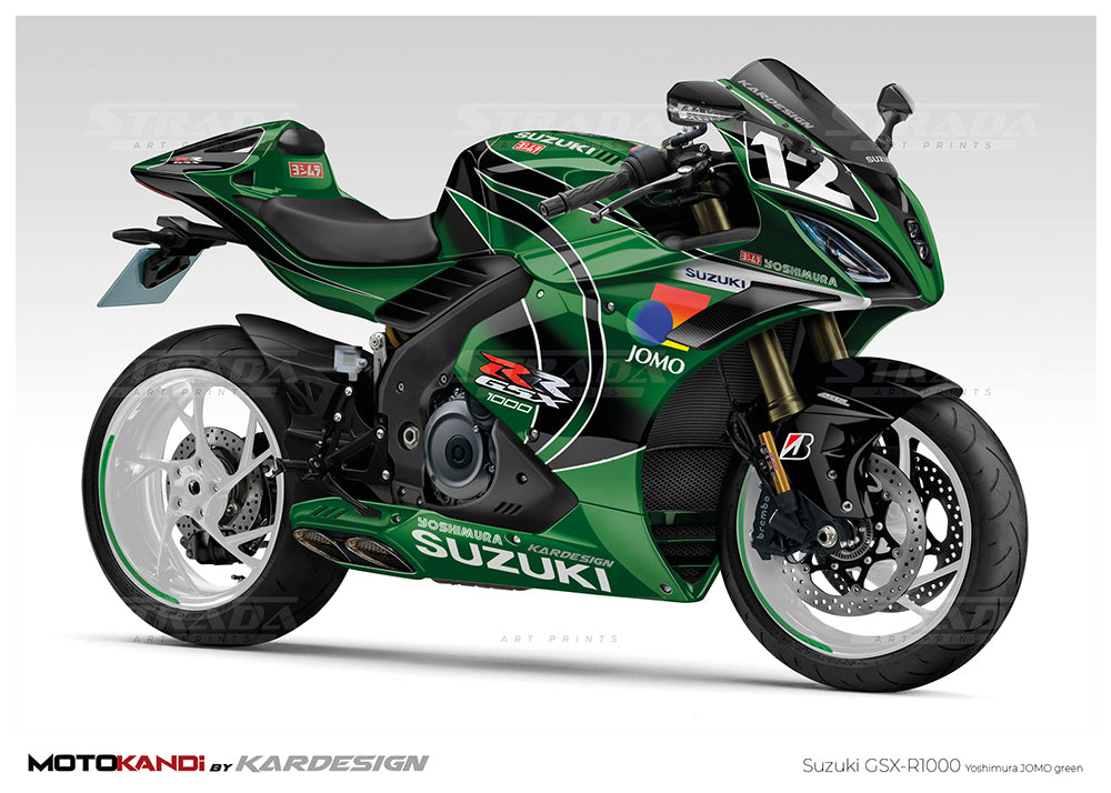 Suzuki GSX-R1000 Yoshimura JOMO green – Strada Art Prints
